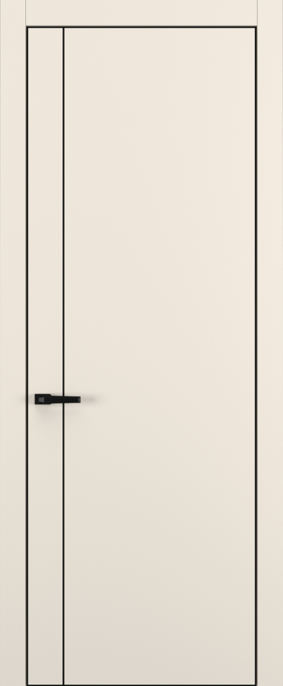 Двери в интерьере - Дверь Z K14 полипропилен крем, ALU кромка черная, молдинг черный, глухая