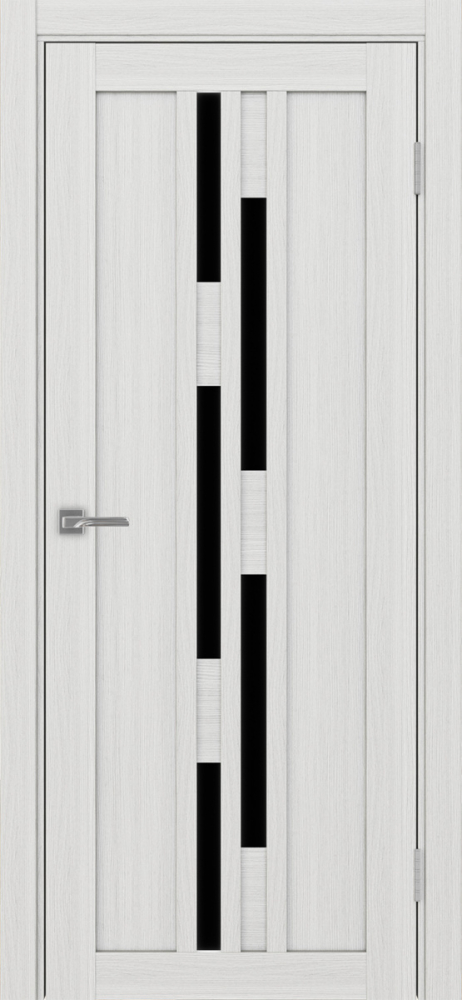 Двери в интерьере - Дверь Эко 551.121 ясень серебристый, lacobel черный