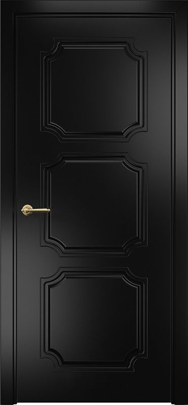 Двери в интерьере - Дверь Оникс Валенсия фрезерованная эмаль черная по МДФ, глухая