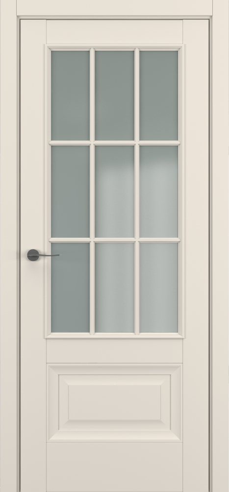 Двери в интерьере - Дверь Z Турин АК В2 экошпон кремовый, сатинат, английская решетка