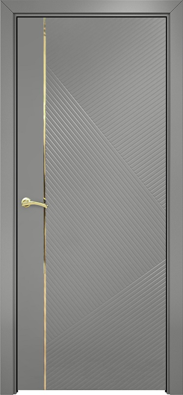 Двери в интерьере - Дверь Оникс Нова эмаль RAL 7036 молдинг золото, глухая