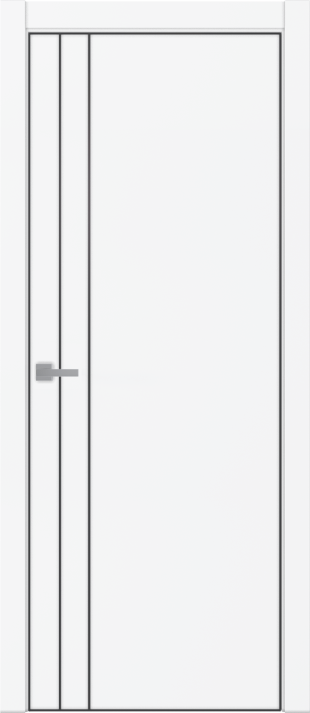 Двери в интерьере - Дверь ДР Tamburat 4105 аляска AL кромка черная, молдинг черный, глухая