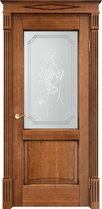 Двери в интерьере - Дверь Итальянская Легенда массив ольхи ОЛ6.2 орех 10% с патиной, стекло 6-2