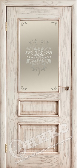 Дверь Оникс Версаль эмаль слоновая кость с патиной, сатинат художественный Дерево