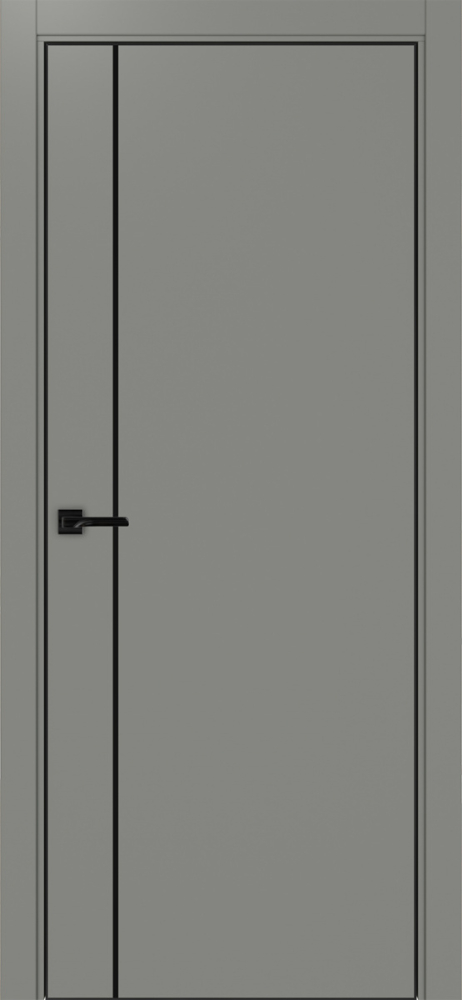 Двери в интерьере - Дверь Эко 204 серый молдинг SB, кромка AL черная SB с 4-х сторон, глухая