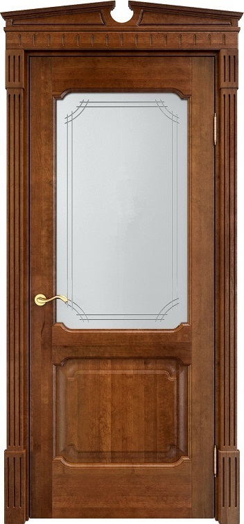 Дверь Итальянская Легенда массив ольхи ОЛ7.2 коньяк, стекло 7-3