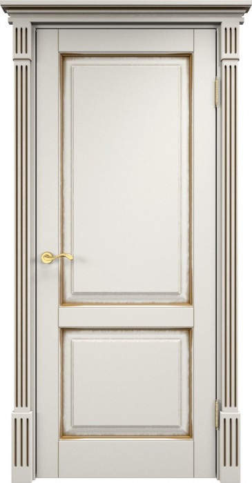 Двери в интерьере - Дверь Итальянская Легенда массив сосны 112ш эмаль слоновая кость с патиной орех, глухая