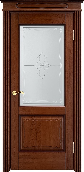 Двери в интерьере - Дверь ПМЦ массив дуба Д6 коньяк с патиной, стекло 6-5