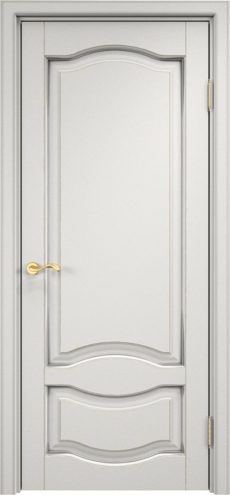 Двери в интерьере - Дверь Итальянская Легенда массив ольхи ОЛ33 белый грунт с патиной серебро, глухая