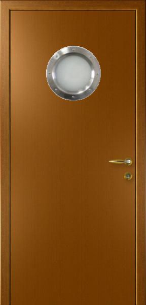 Двери в интерьере - Дверь с иллюминатором влагостойкая композитная Капель дуб золотой