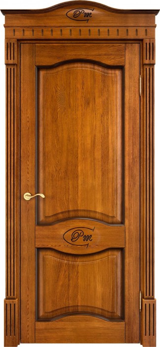 Двери в интерьере - Дверь Итальянская Легенда массив дуба Д3 медовый с патиной орех, глухая