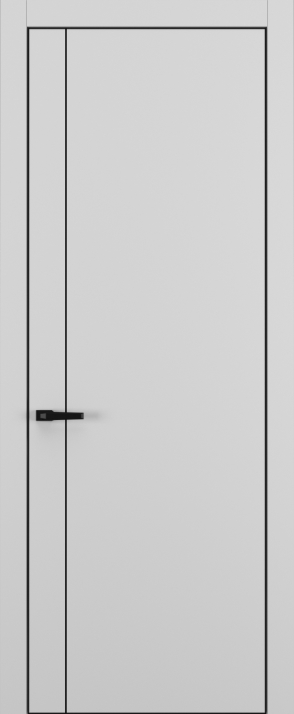 Двери в интерьере - Дверь Z K14 полипропилен серый, ALU кромка черная, молдинг черный, глухая