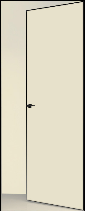 Двери в интерьере - Дверь скрытая ИУ-42 AL black с 4-х сторон, эмаль белый шелк, revers 2,01 м