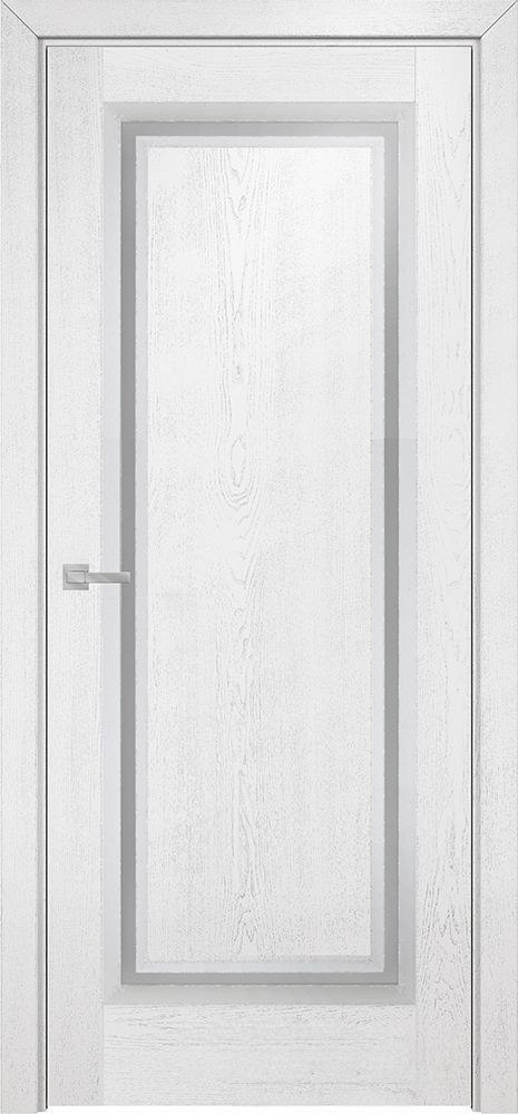 Двери в интерьере - Дверь Оникс Бристоль 1 эмаль белая патина серебро