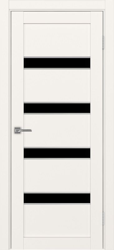 Двери в интерьере - Дверь Эко 505.12 АПС бежевый молдинг SC, lacobel черный