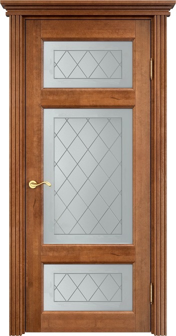 Двери в интерьере - Дверь Итальянская Легенда массив ольхи ОЛ55 орех 10%, стекло 55-8