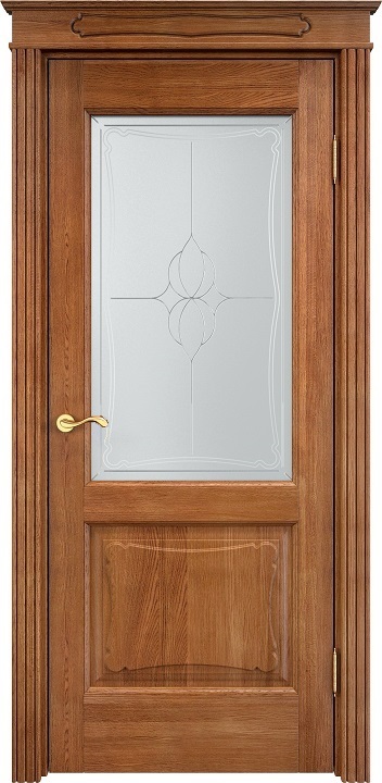Двери в интерьере - Дверь Итальянская Легенда массив дуба Д6 орех 10%, стекло 6-5