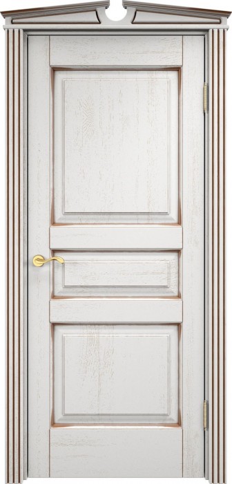 Дверь Итальянская Легенда массив дуба Д5 белый грунт с патиной орех, глухая. Фото №2