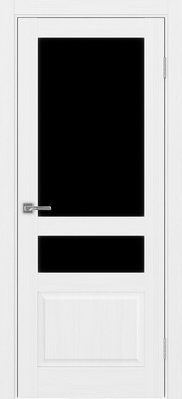 Двери в интерьере - Дверь Эко 631.221 ОФ3 белый лед, lacobel черный