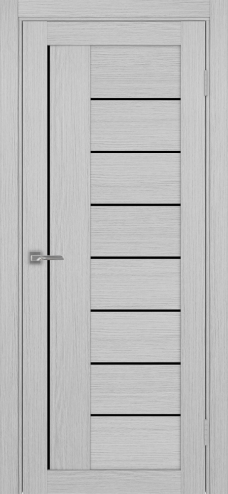 Двери в интерьере - Дверь Эко 524.21 дуб серый, lacobel черный