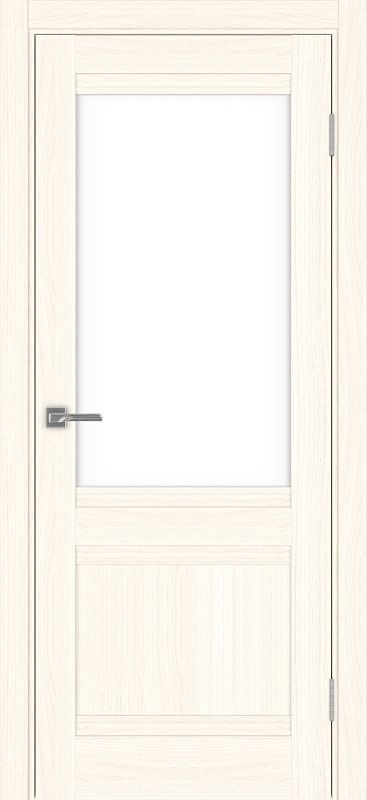 Двери в интерьере - Дверь Эко 502.21U ясень светлый, lacobel белый