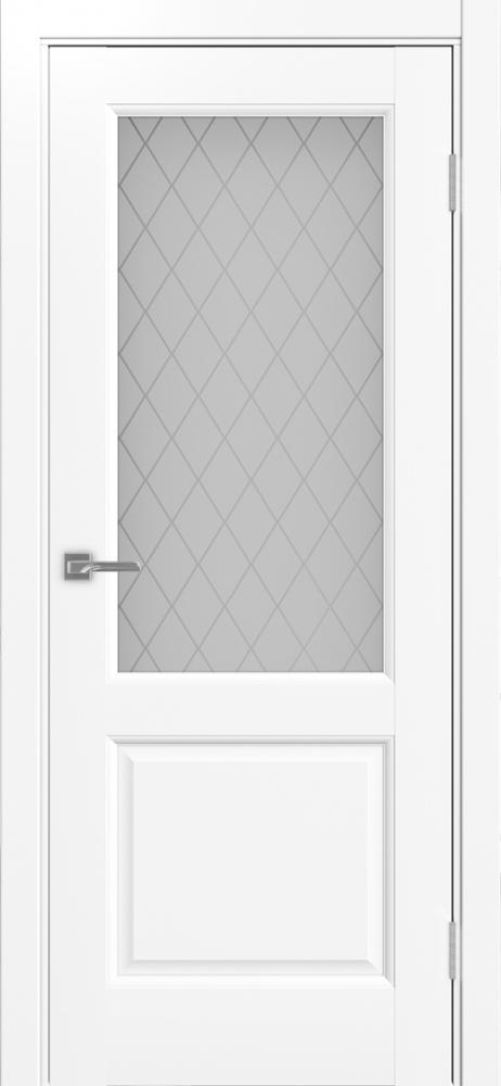 Двери в интерьере - Дверь Эко Neo 602.21 белый снежный, стекло кристалл