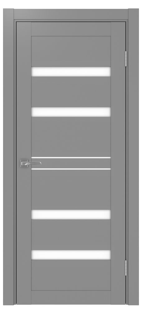 Двери в интерьере - Дверь Эко 561.12 серый, lacobel белый