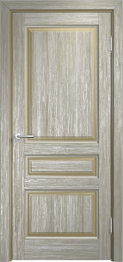 Двери в интерьере - Дверь Итальянская Легенда браш массив сосны 5Ш мох с патиной серебро, глухая