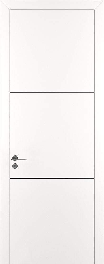 Двери в интерьере - Дверь Z K11 полипропилен белый, молдинг черный, глухая