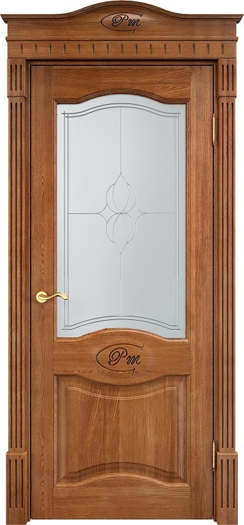Двери в интерьере - Дверь Итальянская Легенда массив дуба Д3 орех 10%, стекло 3-3
