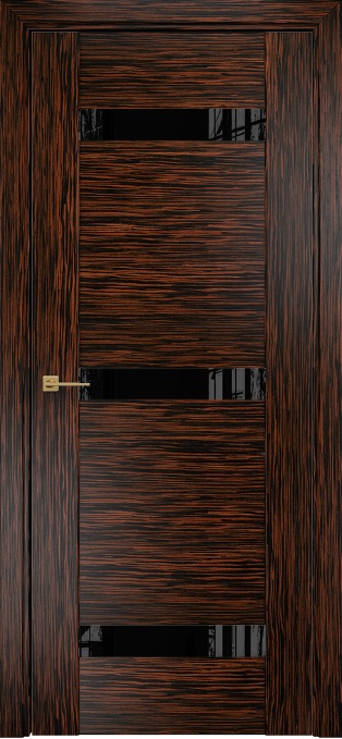 Двери в интерьере - Дверь Оникс Парма 3 эбен, глухая лакобель RAL 9005