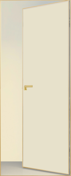 Двери в интерьере - Дверь скрытая ИУ-42 AL gold с 4-х сторон, эмаль белый шелк, revers 2,21 м