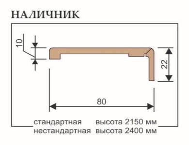 Наличник "Т" плоский 80*23*2200 мм