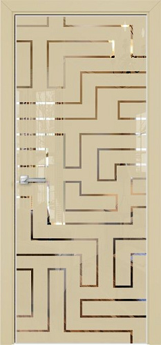 Дверь Оникс Арт лакобель RAL 1015, зеркало №12