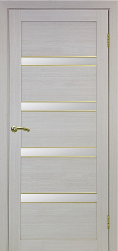 Дверь Эко 505.12 АПС дуб беленый молдинг SG, lacobel белый