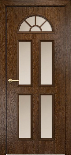 Дверь Оникс Бостон дуб коньячный, сатинат бронза