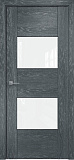 Дверь Оникс Парма седой дуб, глухая лакобель RAL 0333