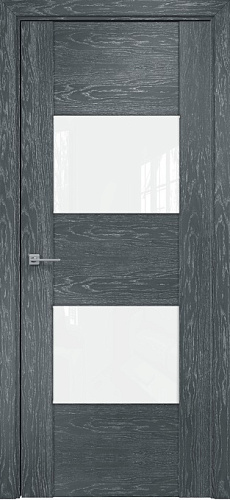 Дверь Оникс Парма седой дуб, глухая лакобель RAL 0333