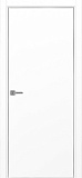 Дверь Эко 201 белый снежный, кромка AL хром SC с 4-х сторон, глухая