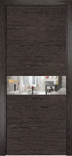 Дверь Оникс Соло абрикос тангентальный, глухая с вставкой зеркала