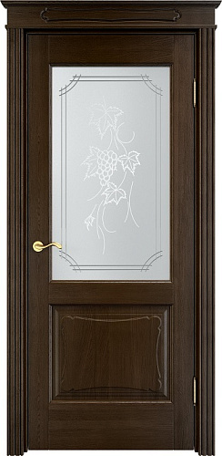 Дверь ПМЦ массив дуба Д6 мореный дуб, стекло 6-2