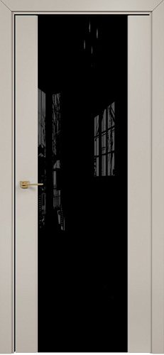 Дверь Оникс Престиж эмаль латте, триплекс черный