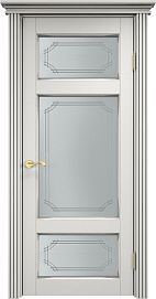 Недавно просмотренные - Дверь ПМЦ массив ольхи ОЛ55 белый грунт с патиной серебро, стекло 55-1