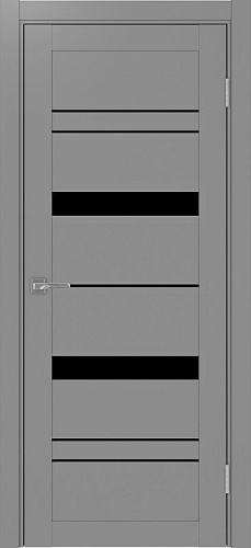Дверь Эко 562.12 серый, lacobel черный