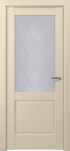 Дверь Z Венеция Тип S экошпон кремовый, стекло сатинат