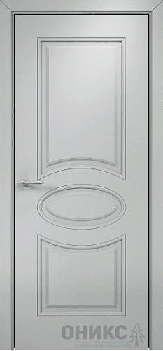 Дверь Оникс Эллипс фрезерованная эмаль RAL 7038, глухая