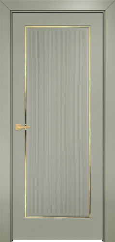 Дверь Оникс Сиэтл 1 эмаль RAL 7038 молдинг золото, глухая