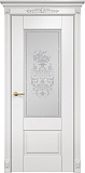 Дверь Оникс Марсель фрезерованная эмаль белая, сатинат пескоструй 20