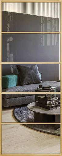 Перегородка Alum №5 золото, стекло прозрачное бронза