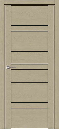 Дверь ДР экошпон UniLine Soft touch 30032 софт кремовый, стекло черное